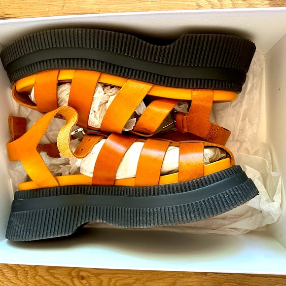 Ganni | Shoes | Ganni Creepers Sandal 39 Brown With Original Box